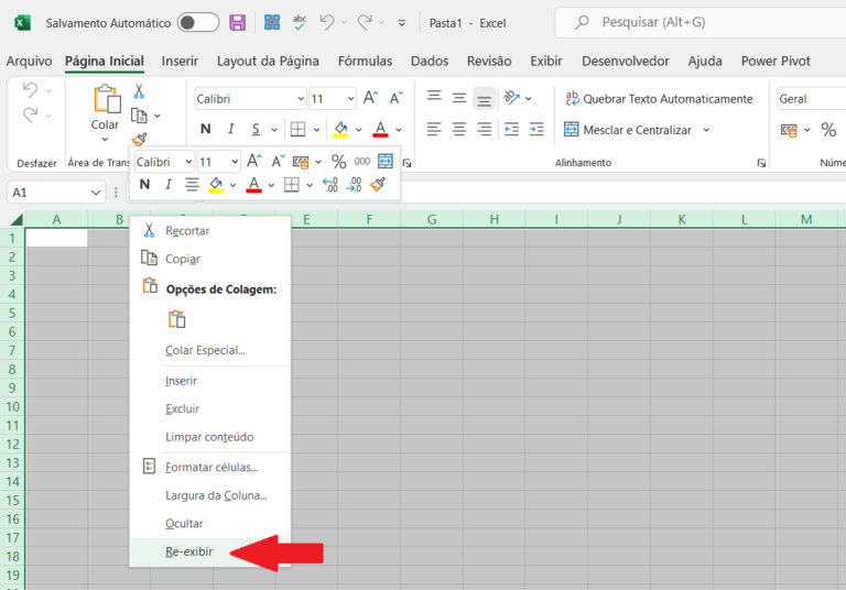 Como Reexibir Rapidamente COLUNAS No Excel Excel 24 Horas